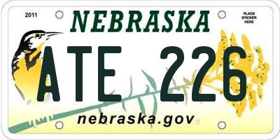 NE license plate ATE226