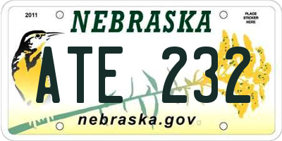 NE license plate ATE232