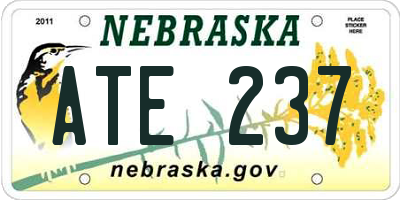NE license plate ATE237