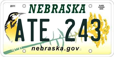 NE license plate ATE243