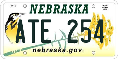 NE license plate ATE254