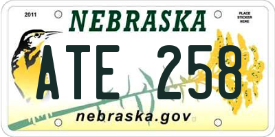 NE license plate ATE258