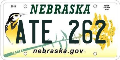 NE license plate ATE262