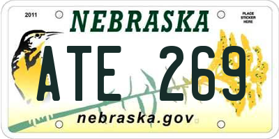 NE license plate ATE269