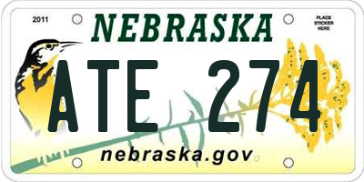 NE license plate ATE274