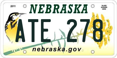 NE license plate ATE278