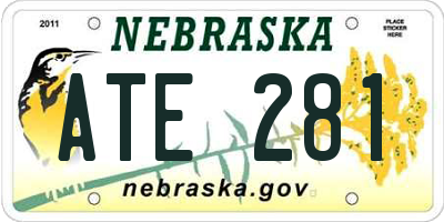 NE license plate ATE281