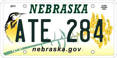 NE license plate ATE284
