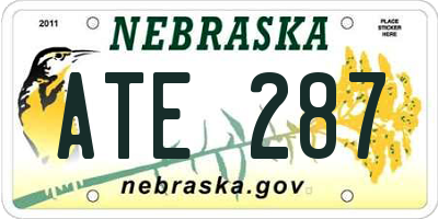 NE license plate ATE287