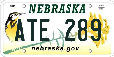 NE license plate ATE289