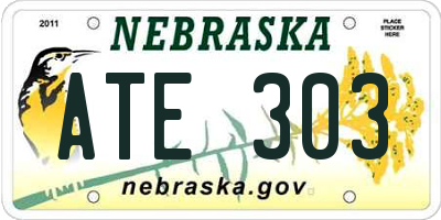 NE license plate ATE303