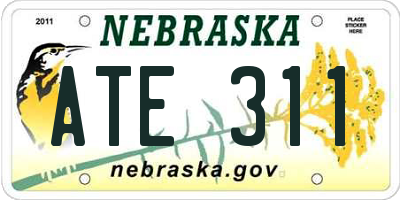 NE license plate ATE311