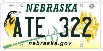 NE license plate ATE322