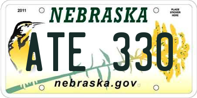 NE license plate ATE330