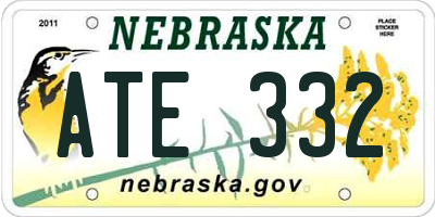 NE license plate ATE332