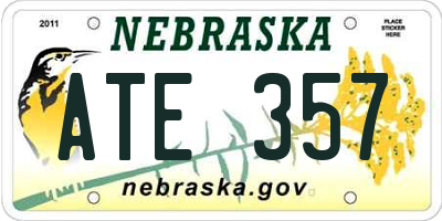 NE license plate ATE357