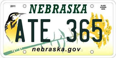 NE license plate ATE365