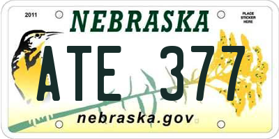 NE license plate ATE377