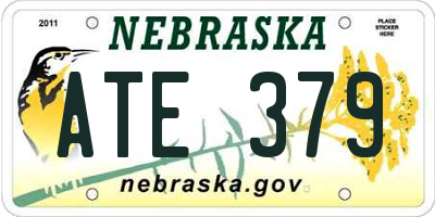 NE license plate ATE379