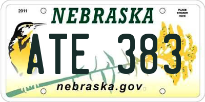 NE license plate ATE383