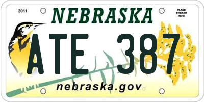 NE license plate ATE387