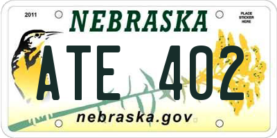 NE license plate ATE402