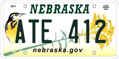 NE license plate ATE412