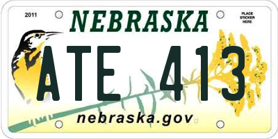 NE license plate ATE413