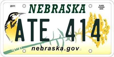 NE license plate ATE414