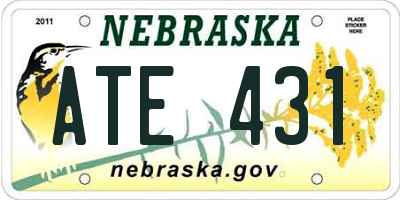 NE license plate ATE431