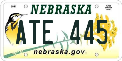 NE license plate ATE445