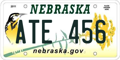 NE license plate ATE456