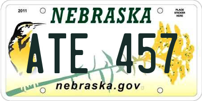 NE license plate ATE457