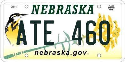 NE license plate ATE460