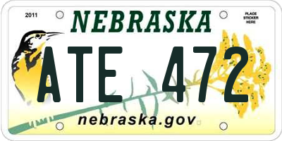 NE license plate ATE472