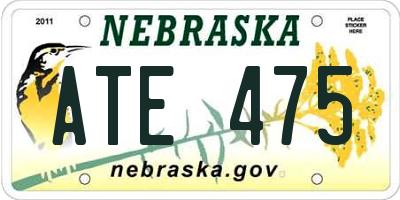 NE license plate ATE475