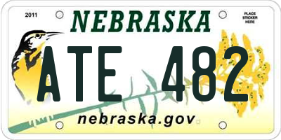 NE license plate ATE482