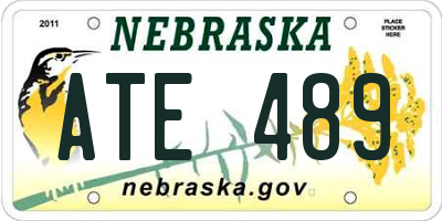 NE license plate ATE489