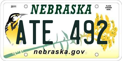 NE license plate ATE492