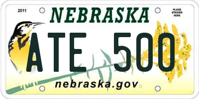 NE license plate ATE500