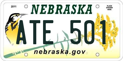 NE license plate ATE501