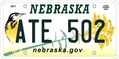 NE license plate ATE502