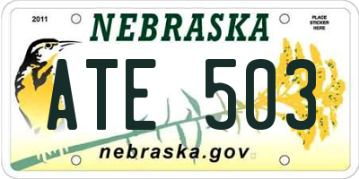 NE license plate ATE503