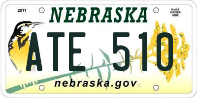 NE license plate ATE510