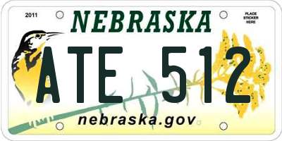 NE license plate ATE512