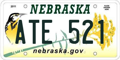 NE license plate ATE521