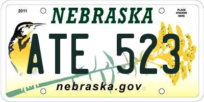 NE license plate ATE523