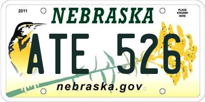 NE license plate ATE526
