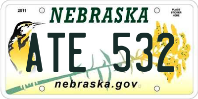 NE license plate ATE532