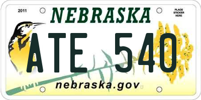 NE license plate ATE540